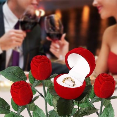 Žametna cvetlična škatla za prstan (1 kos) | ROSABOX