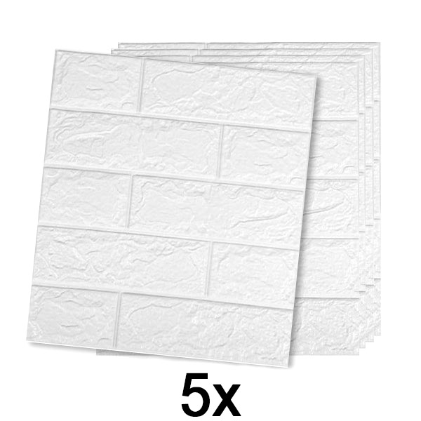 1x Samolepilne opečne tapete s 3D vzorcem (5 kosov)| BRICKSBY