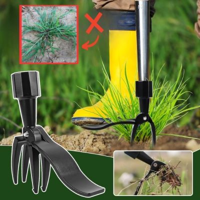 Pulilec plevela s 4 kremplji – aluminij, brez sklanjanja, brez kemikalij | ROOTNIK